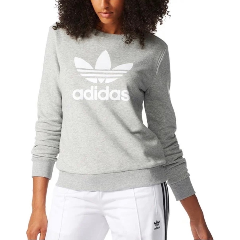Adidas light grey sweatshirt